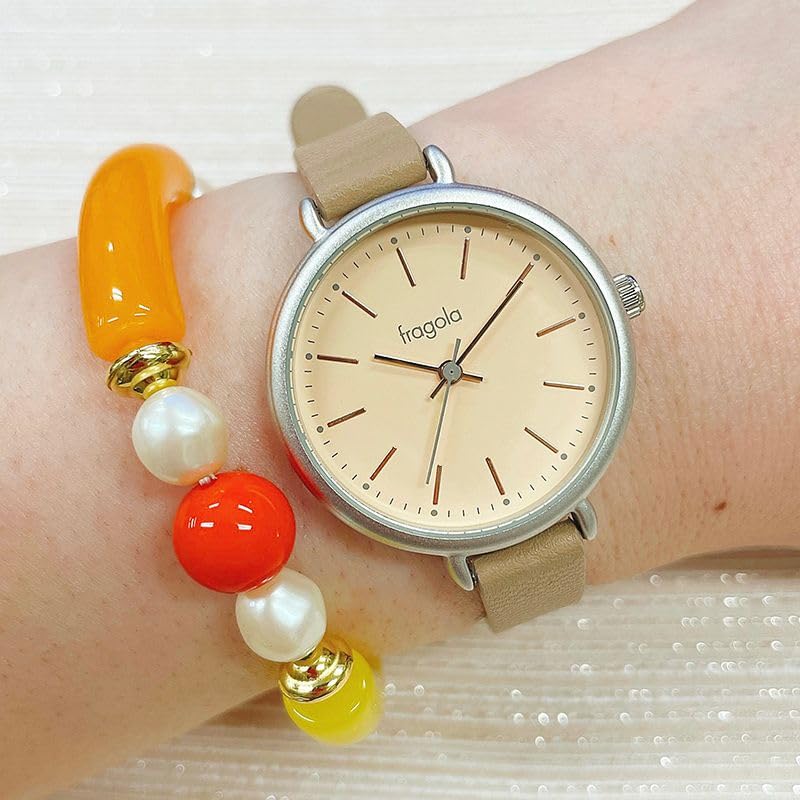 [Follow] Fragola Sweatproof Soft Color Watch H01222S-1 MOCHAOR Women's Brown