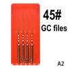 4 Stück Dental Gc Feilen 25Mm 45-60# Edelstahl Wurzelkanal Revision Endodontie Instrumente Dentalfeilen Labor