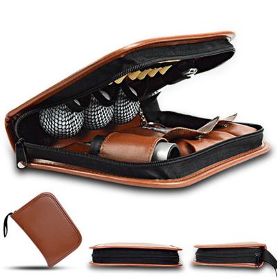 Golf Tools Case Multi-functional Golf Accessories Organizer Bag Faux Leather Large Capacity Golf Ball Tee Rangefinder Brush Holder Pouch