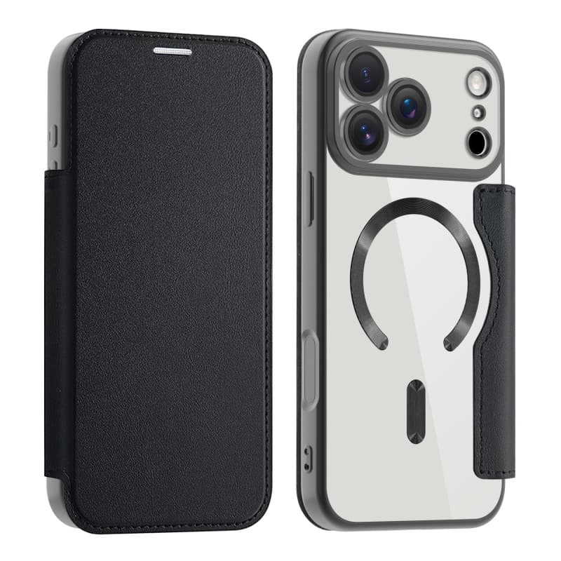 Fashion Wallet Magnetic Shockproof Protection for iPhone 17 Pro Max 16 15 Clear Back Cover Leather Flip 2 In 1 Case