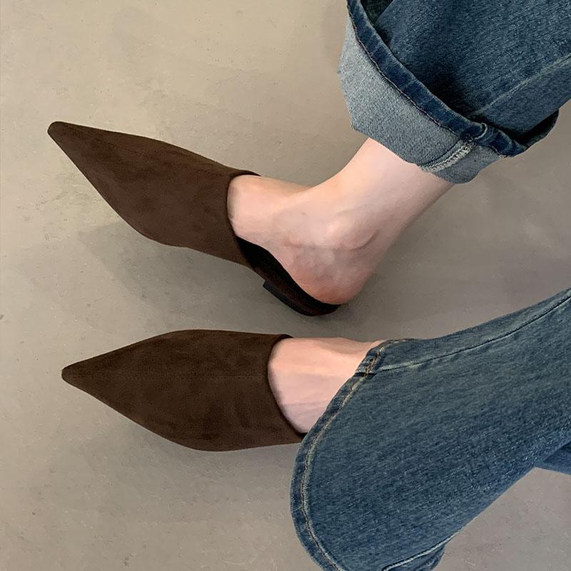 Móda 2025 Luxusní Letní Plážové Baleríny Dámské Pantofle Boty Módní Špičaté Baleríny Pantofle Dámské Nazouváky Dámské Nazouvací Sandály