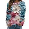 Christmas Sweatshirts Flower Floral 3D Print Women Autumn Fashion Hoodies Streetwear Y2k Pullovers Harajuku Tops Woman Clothing