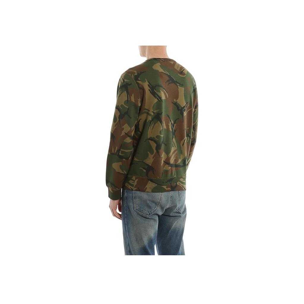 Polo Ralph Lauren Großes Pferde-Logo Applikation Rundhals Langarm Camouflage Sweatshirt Herren Sweatshirt 710795602-001