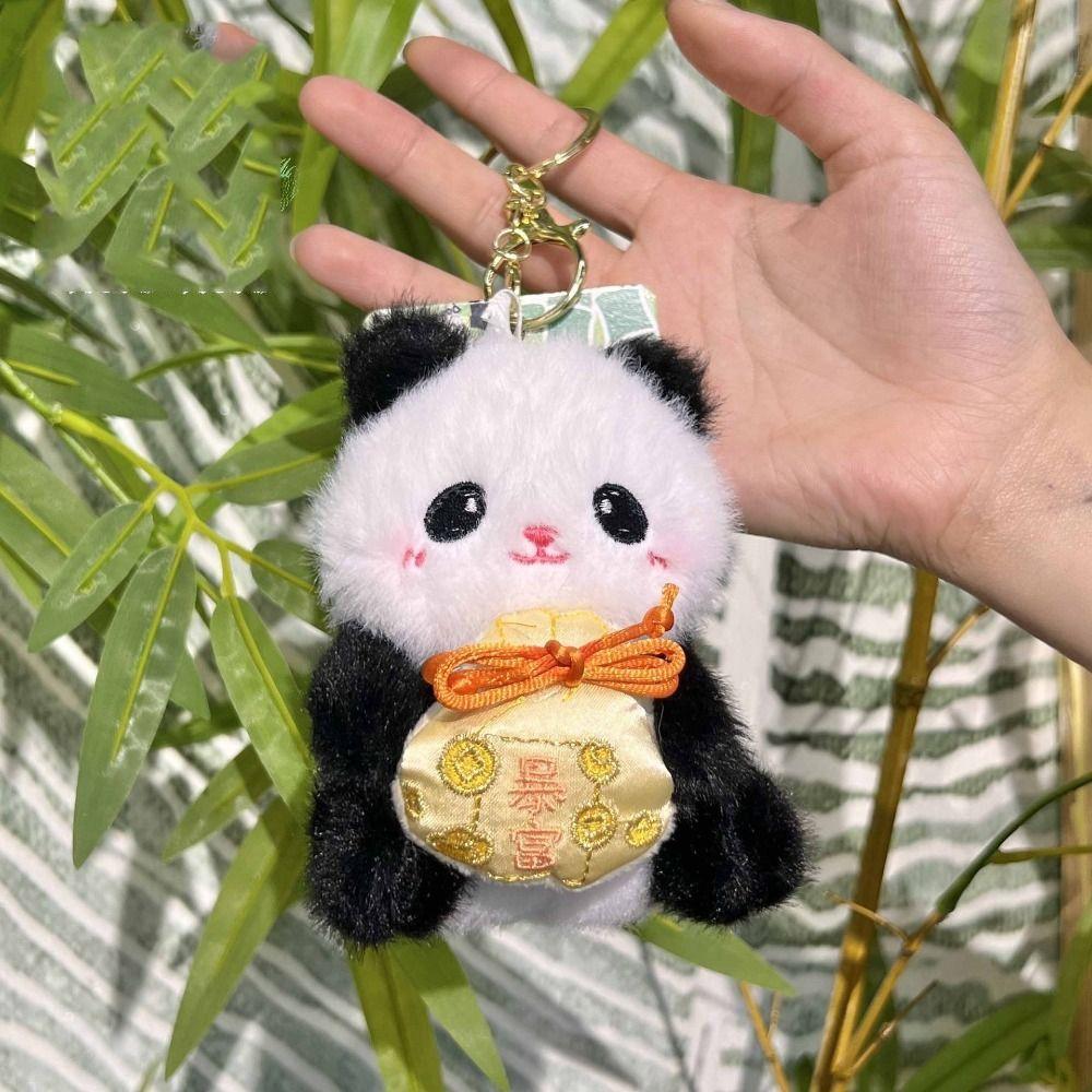 PP Cotton Plush Panda Doll Keychain Jewelry Stuffed Animal Pendant  Car Key Accessories