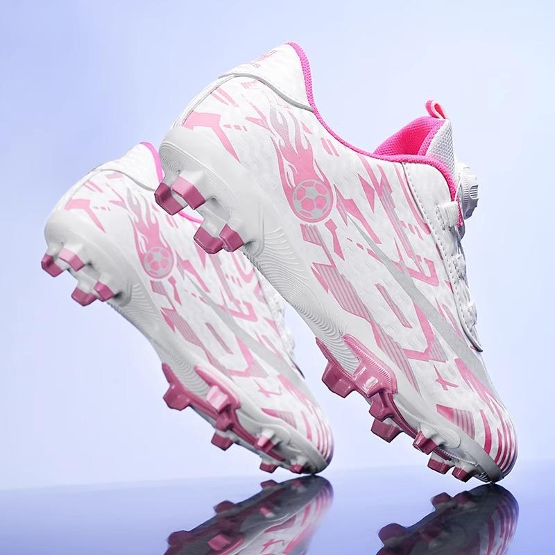 Football Shoes Children's Broken Nail Shoes Primary and Secondary School Students Rotary Buckle Spikes Professional Non-slip Grass Competition Trainin