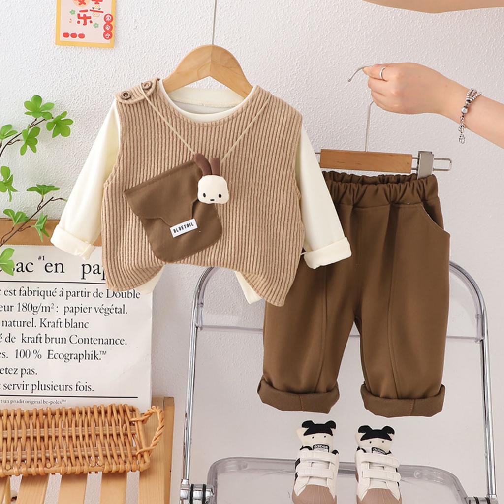 Kids Casual Long-Sleeve Set, Comfortable Daily Wear Outfits