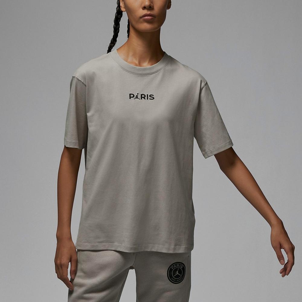 Jordan Embroidered Logo Solid Color Casual Sport Crew Neck Short Sleeve T-Shirt Women Tops Gray DZ3261-230