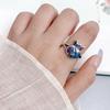 Adjustable 925 Sterling Silver Lotus Fish Ring for Men & Women - Chinese Style