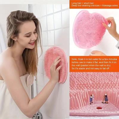 Instrument de scăldat la modă cu ventuză Perie de baie Scrubber pentru picioare Covoraș de spălat corp 1BUC Masaj de baie de silicon Masaj exfoliant pentru picioare Anti-alunecare