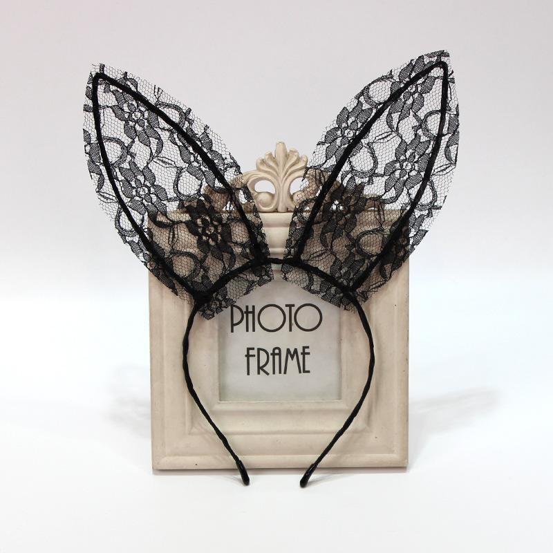 Lace big rabbit ears headband cute sexy lingerie accessories sexy headband hairpin mesh headgear z