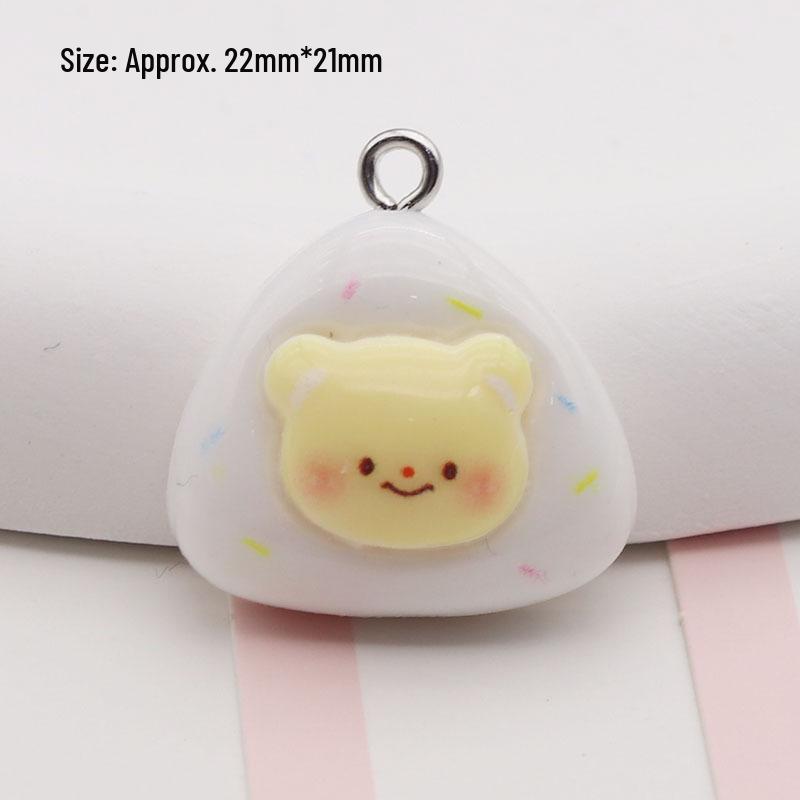 Resin Cartoon Bear Pendant Keychain - Bright Surface Cute DIY Jewelry Accessory
