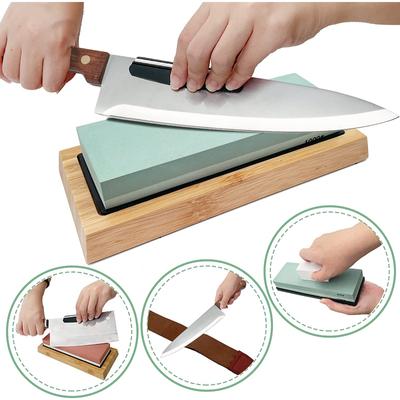 Kit per affilare i coltelli da 9 pezzi, pietra per affilare professionale a grana 4 lati, pietra per affilare 400/1000, grana 3000/8000, pietra per appiattire, guida angolare, coramella in pelle