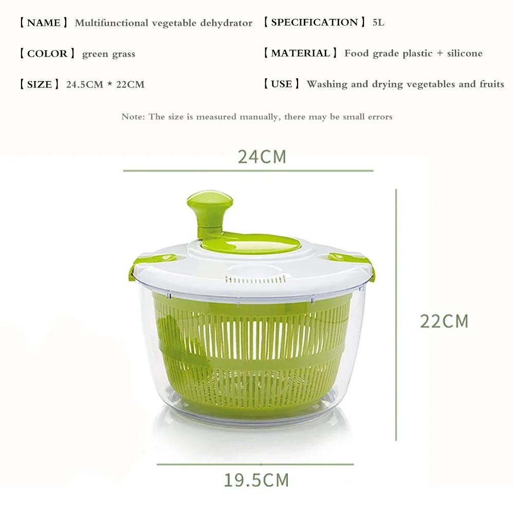 Newest Hot Wash And Spin - Dry Salad Spinner, Large Dryer, New Bowls, Green Vegetable Dehydrator