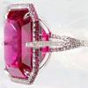 High-end luxury exquisite square zircon simulation alloy ring women's ring engagement ring