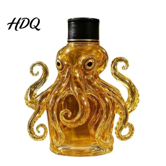 Opbevaringsbeholder til spiritus Blæksprutte Glas Karaffel Håndblæst Blæksprutteformet Whiskey Flaske 3D Dyre Samlerobjekt Vin Karaffel Spiritus Dispenser til Hjemmet