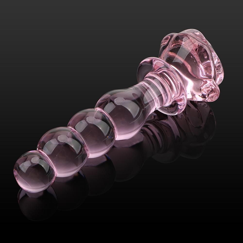 Glass Rose Decorative 22-35mm Anal Beads Butt Plug for Women Vaginal Dilator Female Masturbator Sex Toys Men Prostate Massager