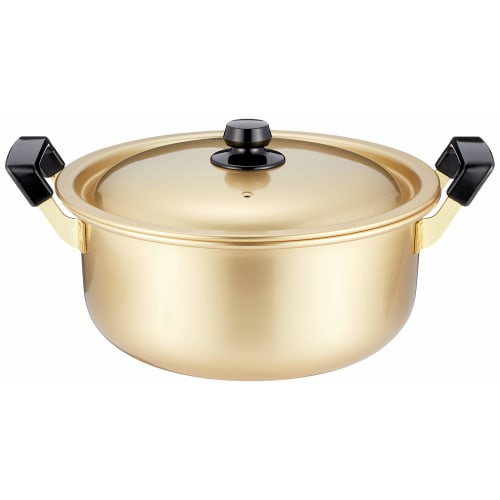 Hokuriku Aluminum 24cm Two-Handled Pot, Gas Stove Only, Lightweight, Pure Oxalic Acid, Flavorful, Made in Japan