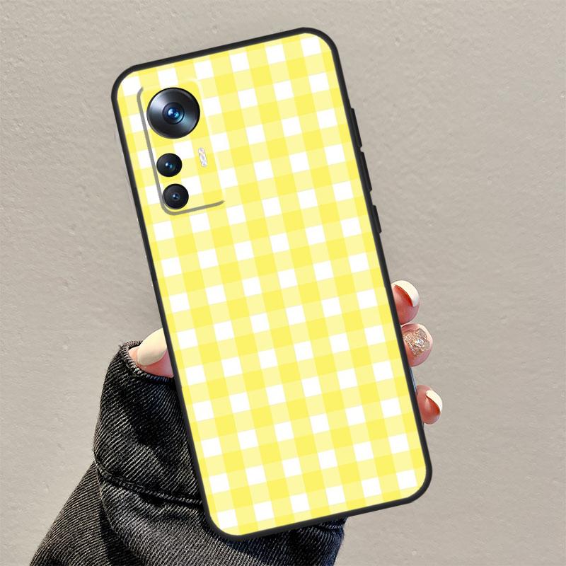 Pastell-Karo-Hülle für Xiaomi 13 Pro 11T 12T 12 Lite 12X POCO F5 Pro X3 X5 M6 Pro X4 F4 GT F3 M5s Funda