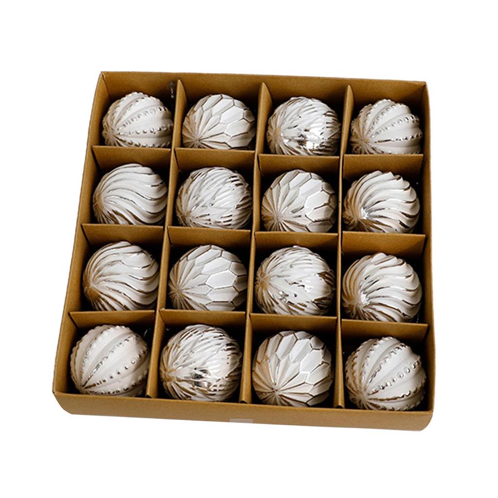 16Pcs Xmas Small Pendants Shatterproof Hanging Christmas Tree Decoration for Porch Yard Home Indoor Outdoor Decor Celebration