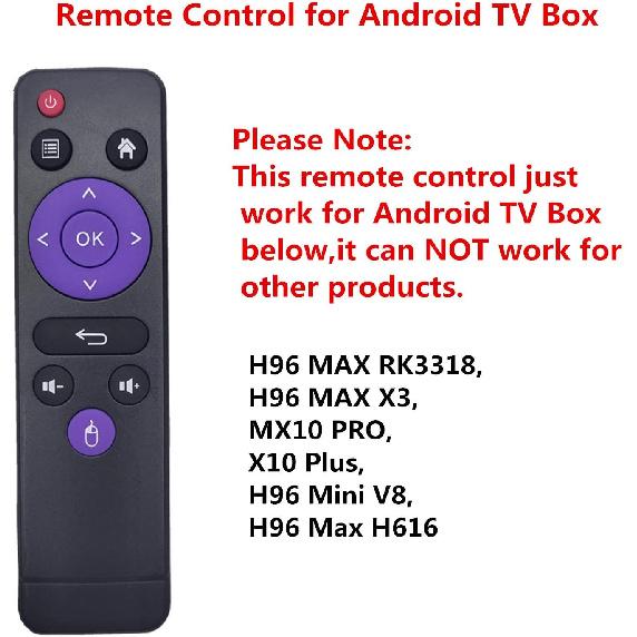 Android TV Box Remote Control - Original Replacement Remote Controller Only for Android TV Box H96 MAX RK3318, H96 MAX X3, H96 Max H616, H96 Mini V8,
