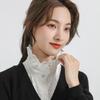 Womens Detachable Fake Collar White Blouses Half Shirt Elegant Ruffled Lace Patchwork French Style Neckwear Accessory