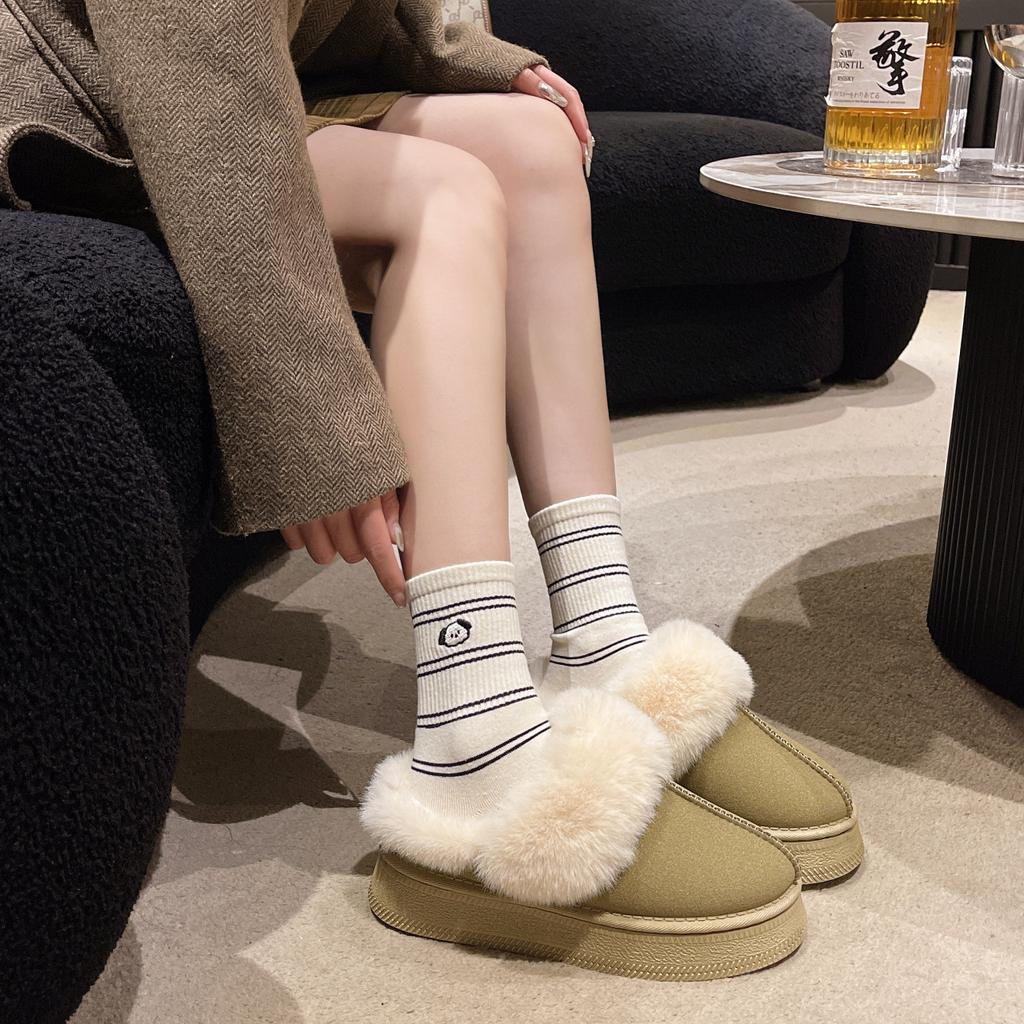 Schneestiefel Damen 2025 Winter Neu Koreanische Version mit dicker Sohle, kurzem Schaft, verdickt, zum einfachen Hineinschlüpfen, leichte Baumwollschuhe