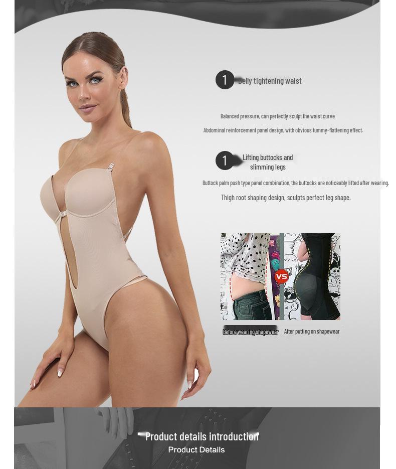 Sling Bra Transparent Bodysuit with Detachable Straps - Evening Shaper Corset Lingerie