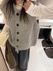 Plus Size Women's Korean Style Single-Breasted Cardigan Sleeveless Knit Vest Top
