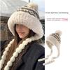 New Warm Warm Ear Protection Hat Ethnic Style Thick Plush Ear Protection Hat Pompom Fluffy Cute Bucket Hat for Women