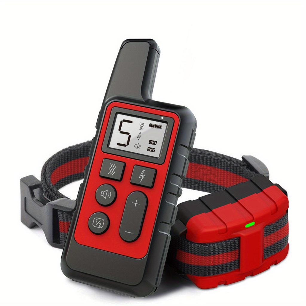 Dog Training Device: Remote-Controlled Waterproof Bark Stopper with Shock, Vibration, and Warning Features for Pets (500m Range)