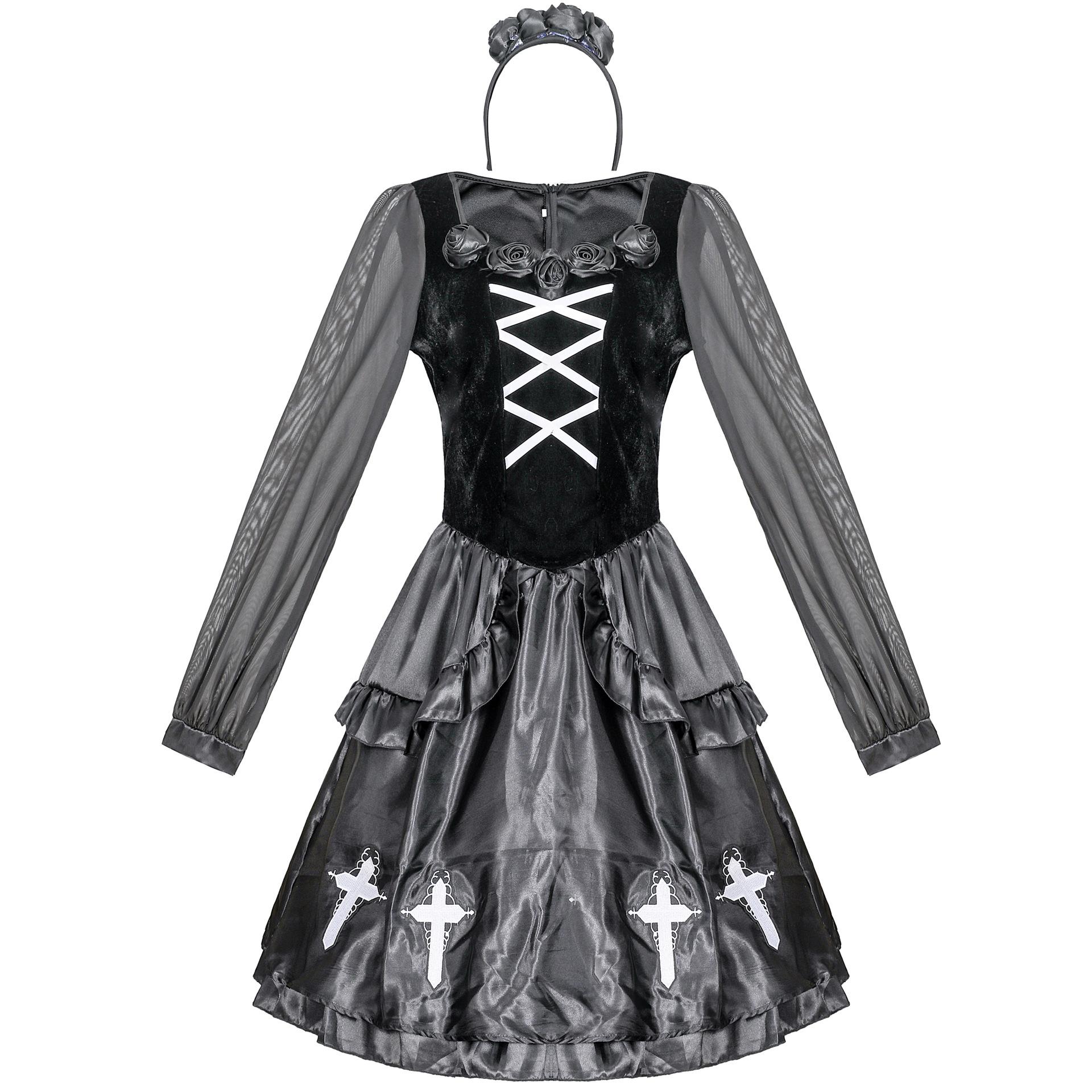 

M-XL новая модель, вампир призрак монахиня костюм косплей большой размер призрак новая неприятность, костюм на Хэллоуин M чёрный