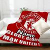 Custom Name Personalized Manchester United F.C Print Blankets, Home Decor, Bedroom, Sofa, Camping, Couch, Gifts for Birthday Christmas