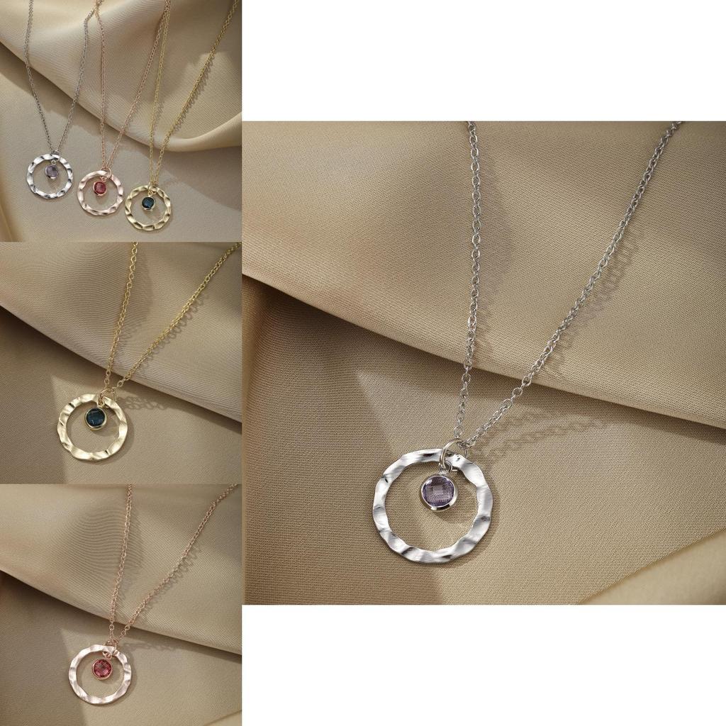 Stylish Gold And Sea Blue Glass Drop Necklace With Chic Circular And Ring Elements For Women