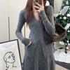 V-neck Elegant Style Autumn and Winter New Split-ended Sweater Two-piece Skirt + Bottom Knitted Sweater Set