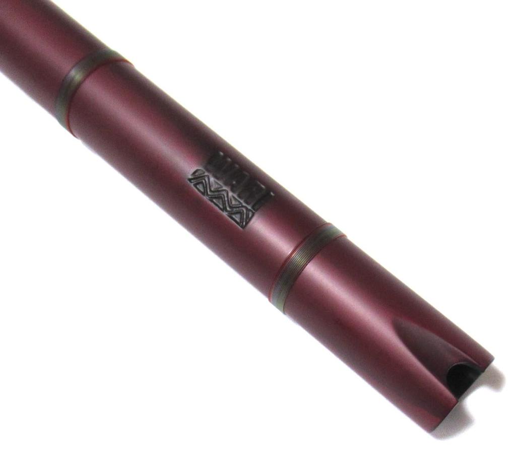 [WARI QUENA PRO WINERED] WARI Professionelle Quena, G-Ton, Hochwertiges Holz-Volksinstrument, Anden-Stil, Weinrote Oberfläche, Modell mit eingraviertem Logo,