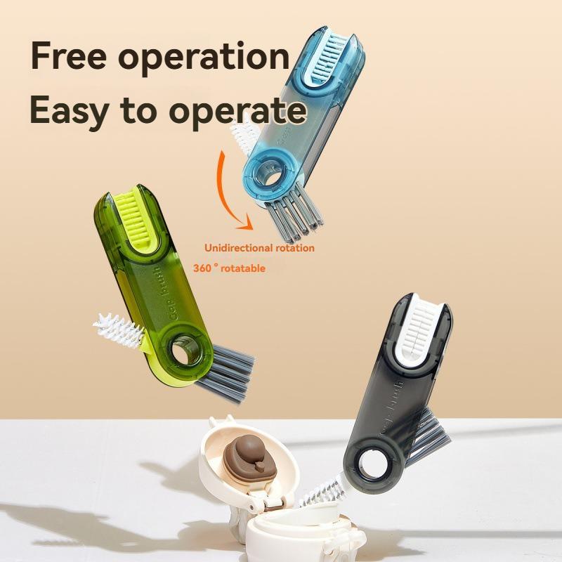 3In1 Cup Brush Water Cup Cleaning Artifact Insulation Cup Bottle Gap U-Shaped Cup Mouth Cup Cover Brush Cleaning Brush