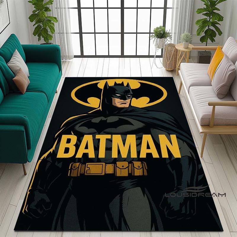 Cartoon Classic: Batman Area Rug — Batman Logo Accent Rug for Living Rooms & Kids' Bedrooms — Comfortable, Non-Slip, and Durable