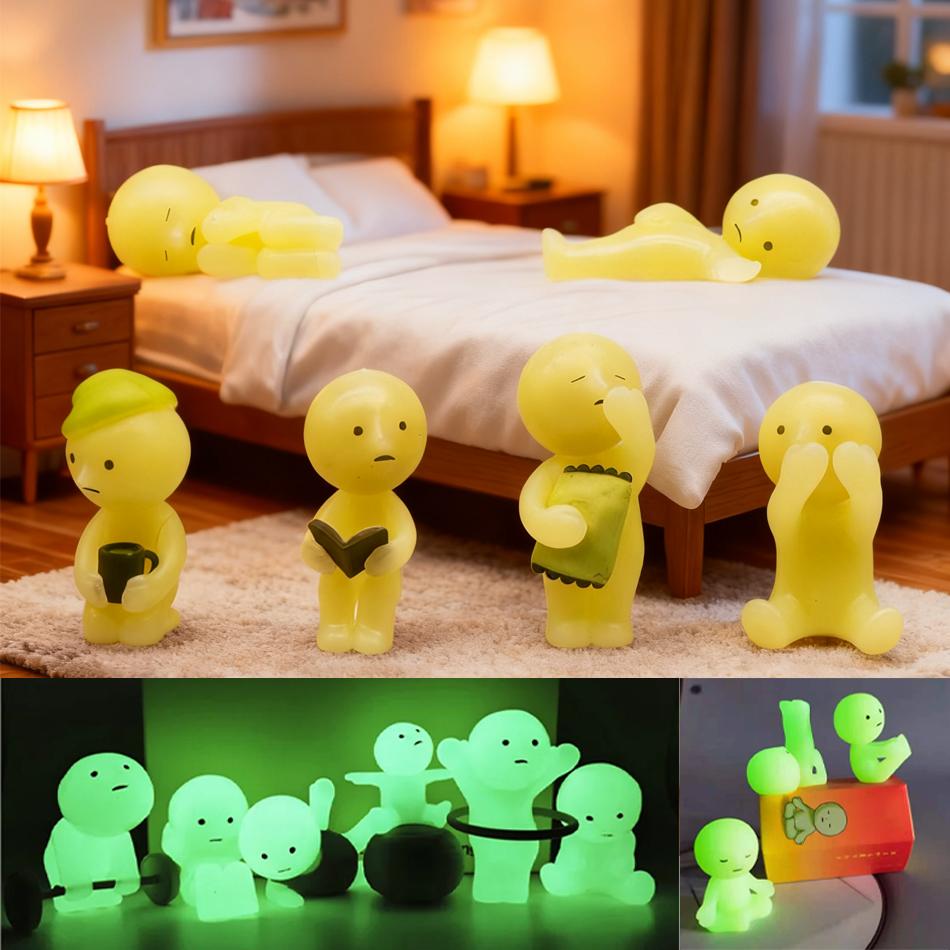 5 styles luminous green dolls mysterious box figures phone accessory doll collection birthday christma gift Bedroom decoration