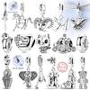 Charms Bead Pendant Silve Angel Heart Pony Bear Balloon Dog Cross Charm Fit Original Bracelet Woman Jewelry Gift