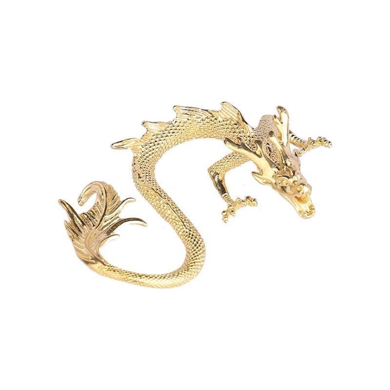 Retro Messing Tierkreiszeichen Drache Kleine Statue Schreibtischornament Chinesische Fabelwesen Figuren Retro Haus Feng Shui Dekorationen Handwerk