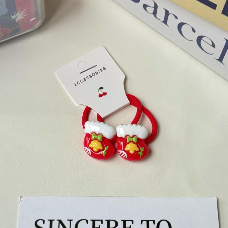 Elastice de Păr de Crăciun pentru Copii, Elasticuri de Păr cu Tematică de Sărbători pentru Fete, Culori Bomboane, Elasticitate Ridicată, Suporturi Moi pentru Coadă de Cal, Accesorii Festive pentru Păr