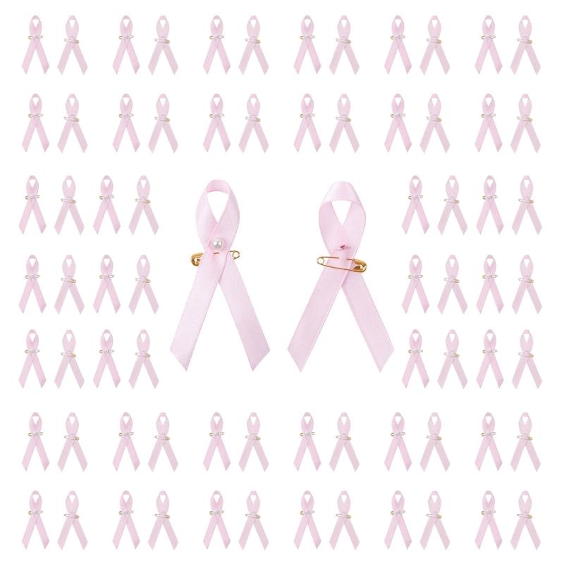 

Set of 200 Ribbon Brooch Pin Beautiful Designs Pink Ribbon Enamel Pin Health Awareness Pins for Breast Cancers Awareness