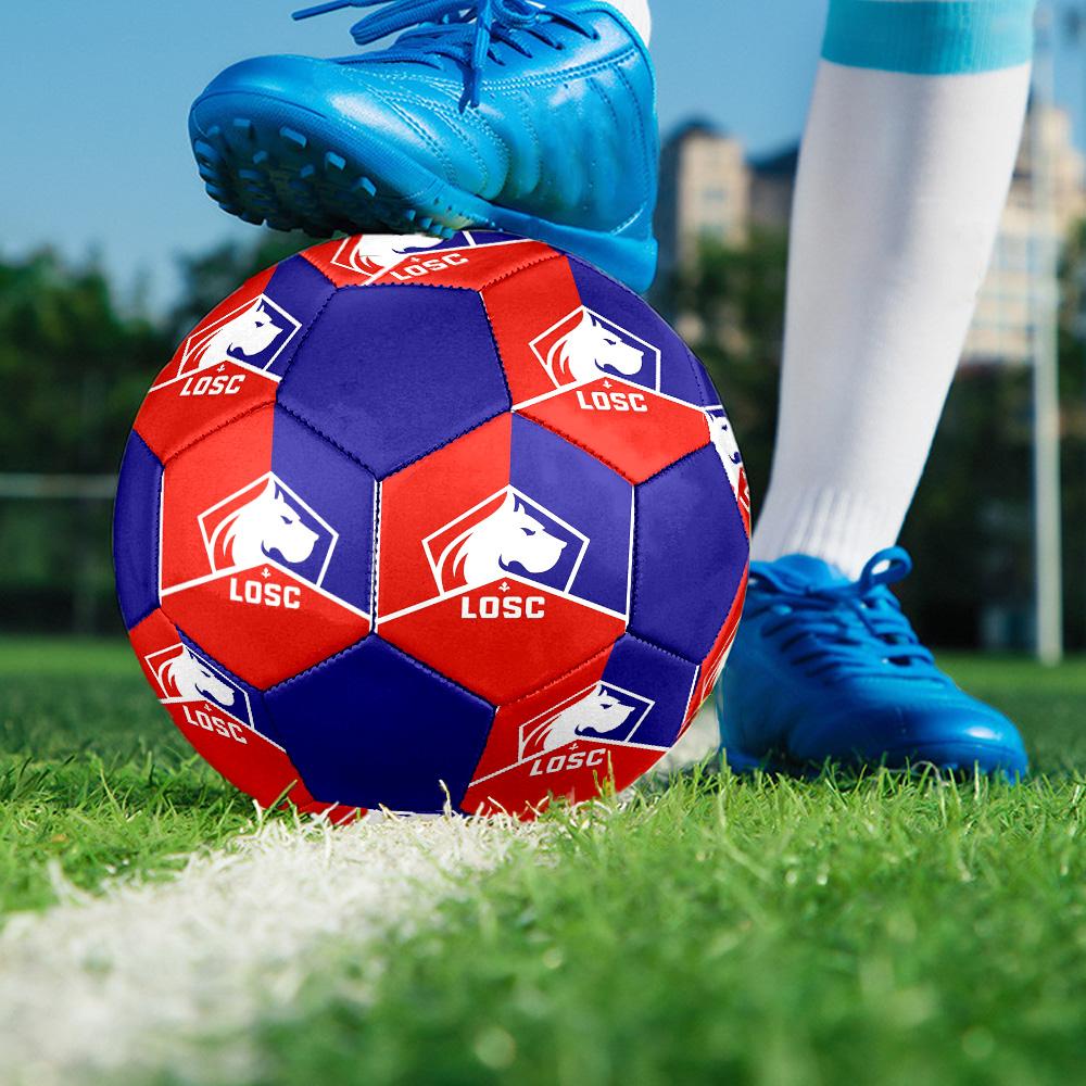 LOSC Lille Indoor Soccer Ball Colorful All Ages Size 5 Machine Stitched PVC Competition Ready Durable High-Bounce