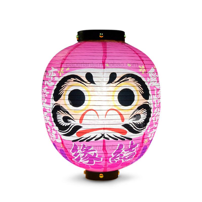 27x35cm Japanese Style Wish Dharma Hanging Lantern Sushi Pub Bistro Restaurant Izakaya Decor Colorful Round Lanterns