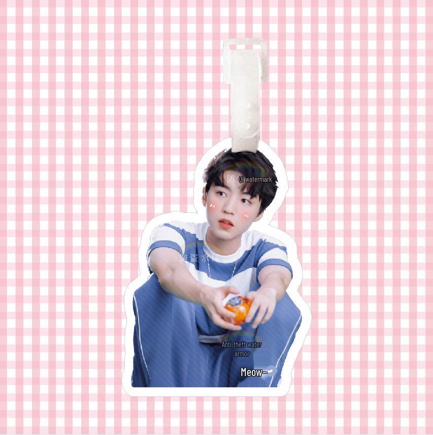 Wang Junkai Luggage Tag Backpack Pendant - Anti-Lost Key Chain and Travel Suitcase Ornament