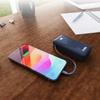 Powerbank 10000mAh USB-A USB-C with Built-in Display and 20W USB-C Cable - Dark Gray