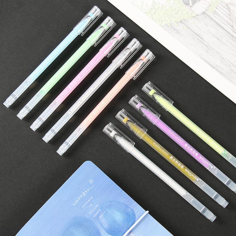 12 Pcs/set 0.6mm Highlight Paint Color Gel Pen Stationery Office Marker Pen for Kids Drawing Art Writing Supplies Color Ink
