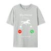 All Cotton Unisex Short Sleeve My Horse Is Calling And Tshirts Gift Idea Tees Loose Casual O Neck T Shirt