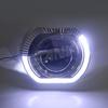 SANVI 3" LED Bi-Beam Lens Car Headlight with White/Yellow Angel Eye Cover