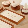 Stackable Flat Jewelry Tray Microfiber Valet Jewelry Display Props Jewelry Organizer  Nightstand